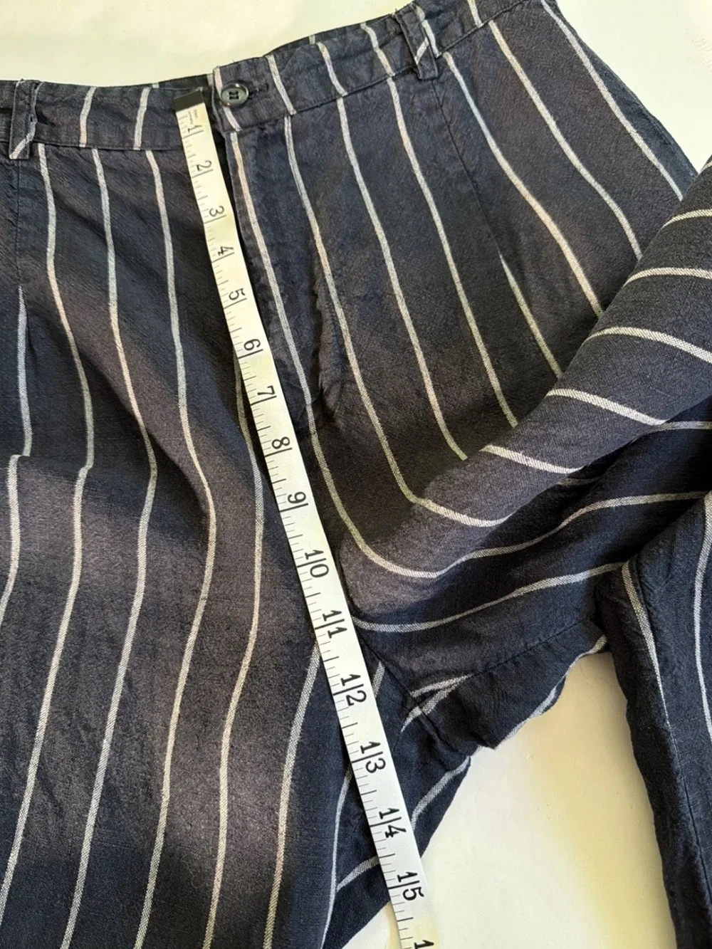 Reformation Striped Black/White Striped Linen Ankle Pants Women's Sz 4 High Rise